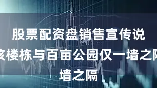 股票配资盘销售宣传说该楼栋与百亩公园仅一墙之隔